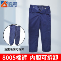 佰益 防静电防酸碱工作服冬季棉裤耐腐蚀8005深蓝色 XL175码