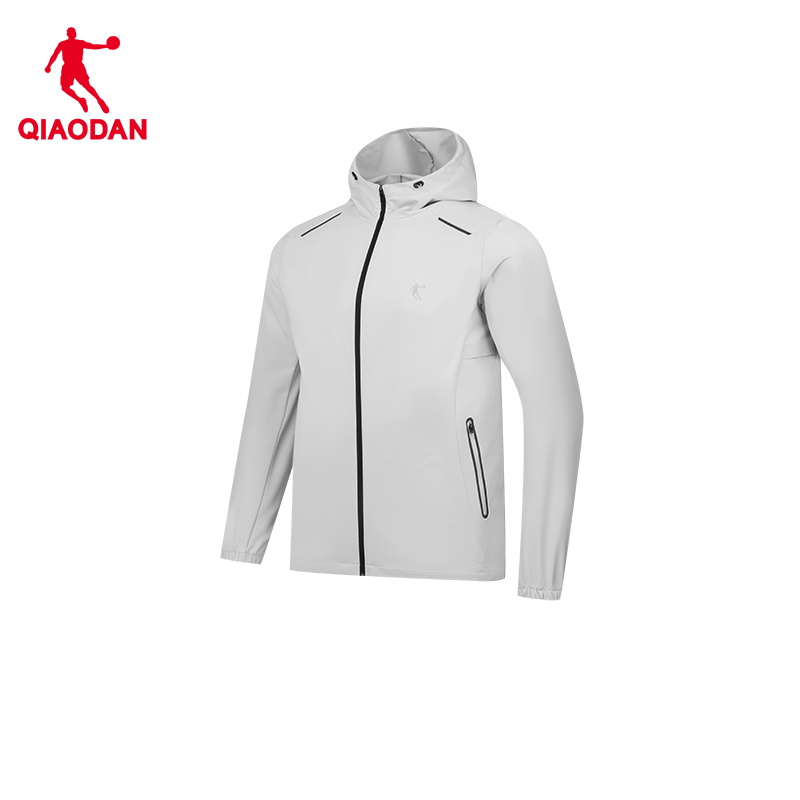 乔丹运动风衣男装轻薄透气速干科技面料潮流设计修身版型时尚百搭 男款梭织风衣KFD33251142浅泥灰 XL