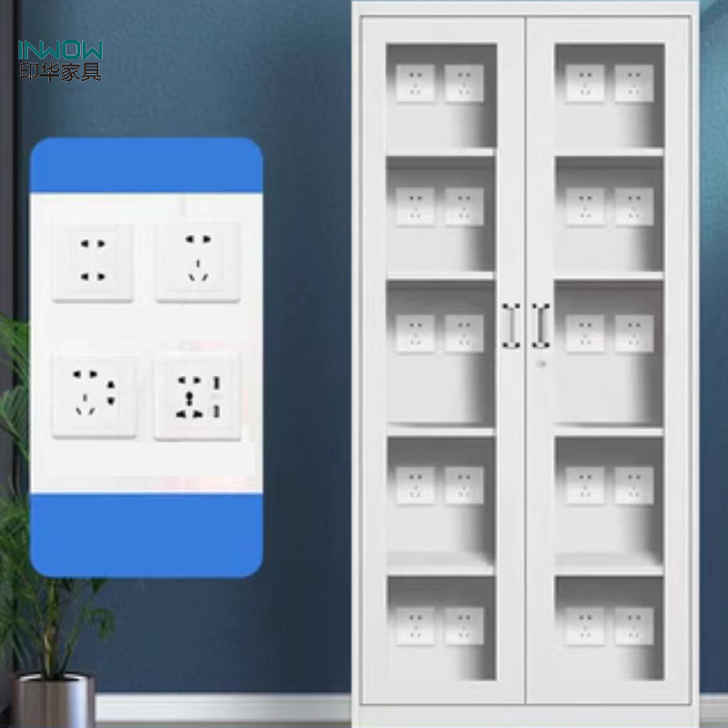 印华(YINHUA)对开门 玻璃门充电柜(850*390*1800)(组)高清大图