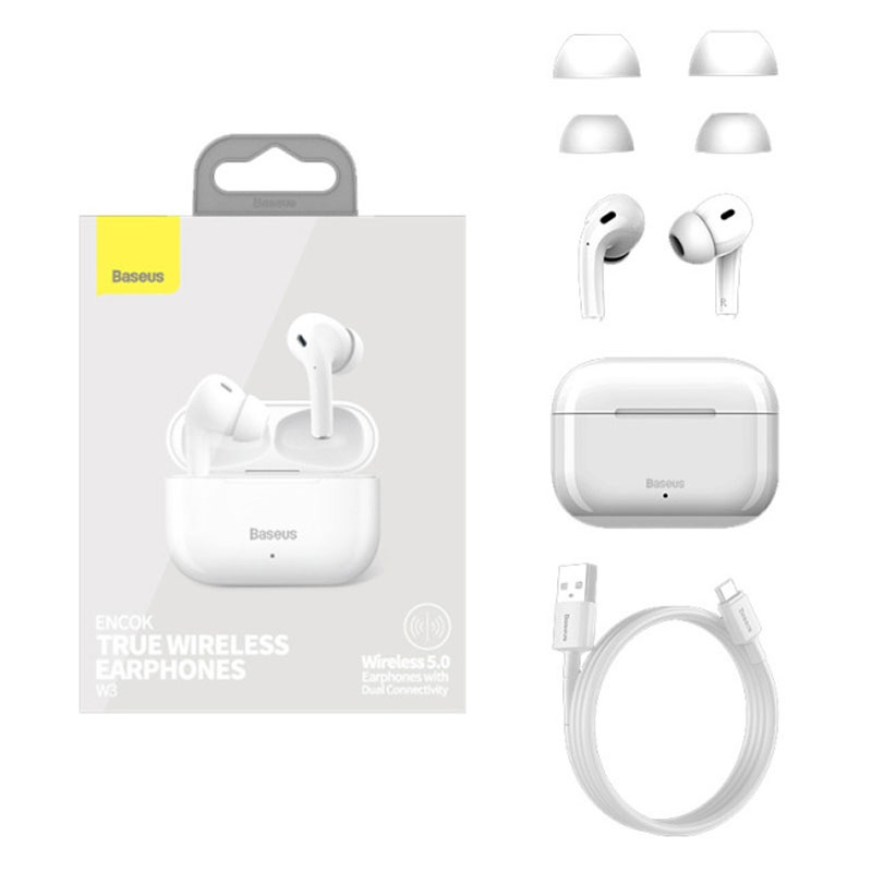 BASEUS/倍思 W3双耳立体声华为/ios通用降噪无线蓝牙耳机可调音量