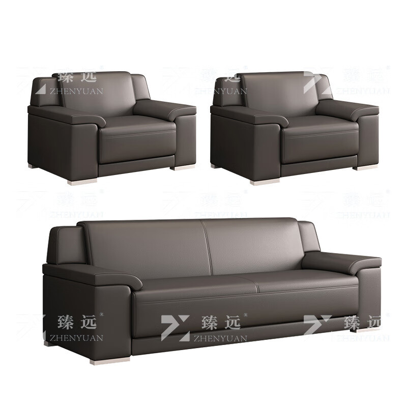 臻远ZYJJ-80316 简约现代商务会客洽谈公司接待沙发西皮3+1+1