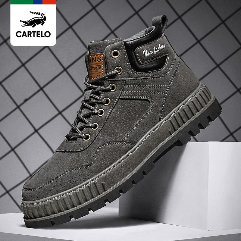 线下专柜同款卡帝乐鳄鱼cartelo新款时尚高帮马丁鞋靴休闲鞋男鞋板鞋