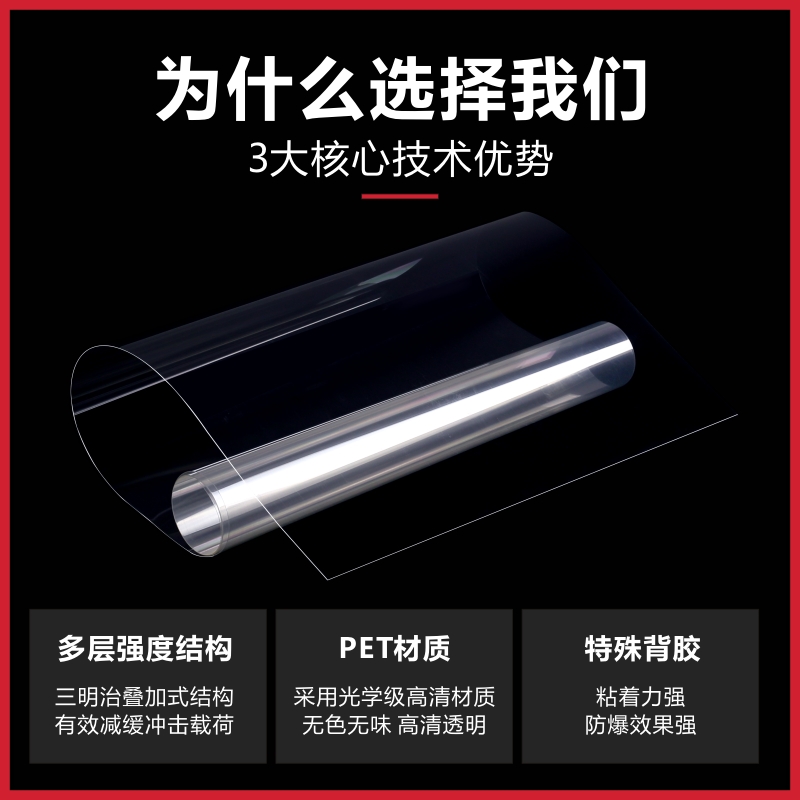 汇特益 透明玻璃贴膜防爆 标准型防爆膜 宽60x长100cm(单位:卷)高清大图