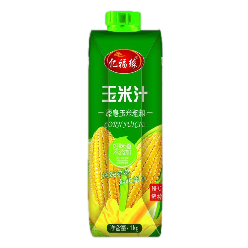 亿福缘玉米汁果汁瓶装整箱饮料纯物理保鲜聚餐烧烤酒宴1kg*6瓶
