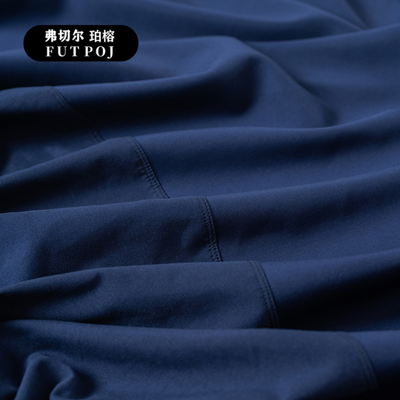 弗切尔珀榕 纯色透气无痕深睡床笠 深睡蓝高清大图