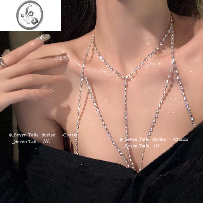 jimi欧美小众胸链身体链比基尼bikini锁骨链性感ins网红性感配饰