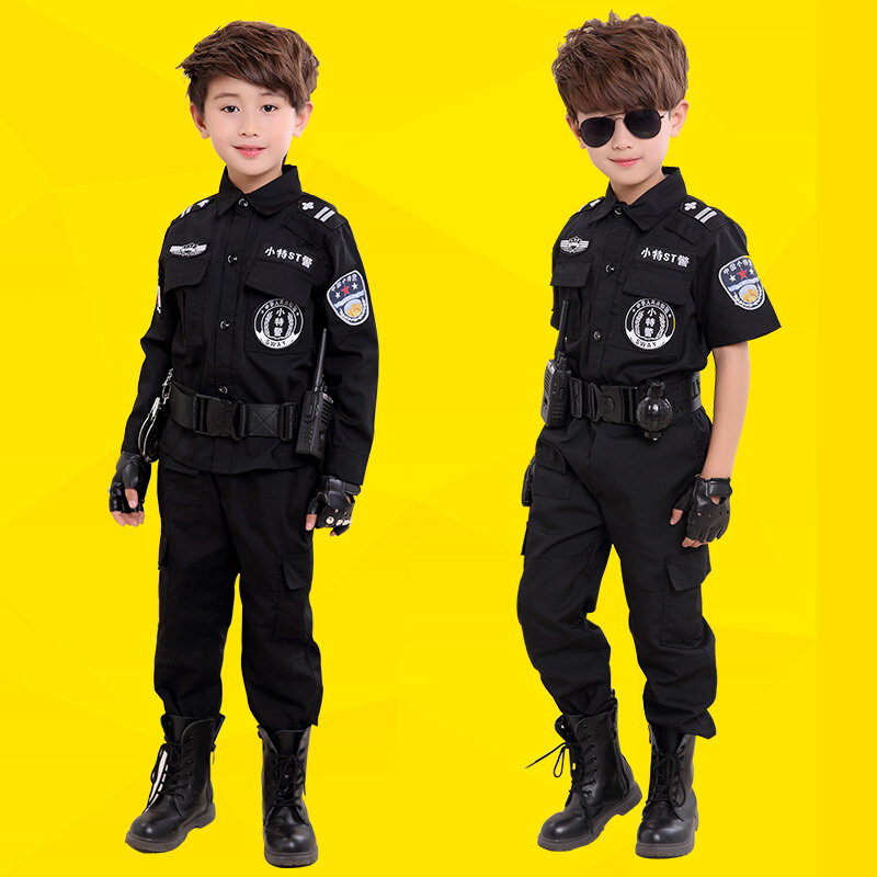 迪鲁奥diluao儿童警察服特警衣服特种兵套装男孩女童表演服装中小学生