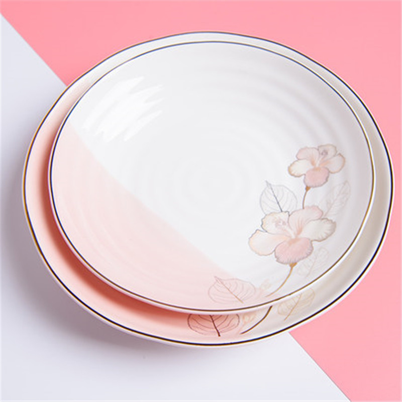 雅诚德(Arst) 日式陶瓷半色釉盘面饭汤碗碟勺子餐具套装S17-151 7.5寸盘子4件