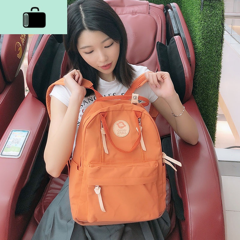 2020新款帆布共和国双肩包女背包简约时尚百搭韩版大容量学生书包NEWLAKE高清大图