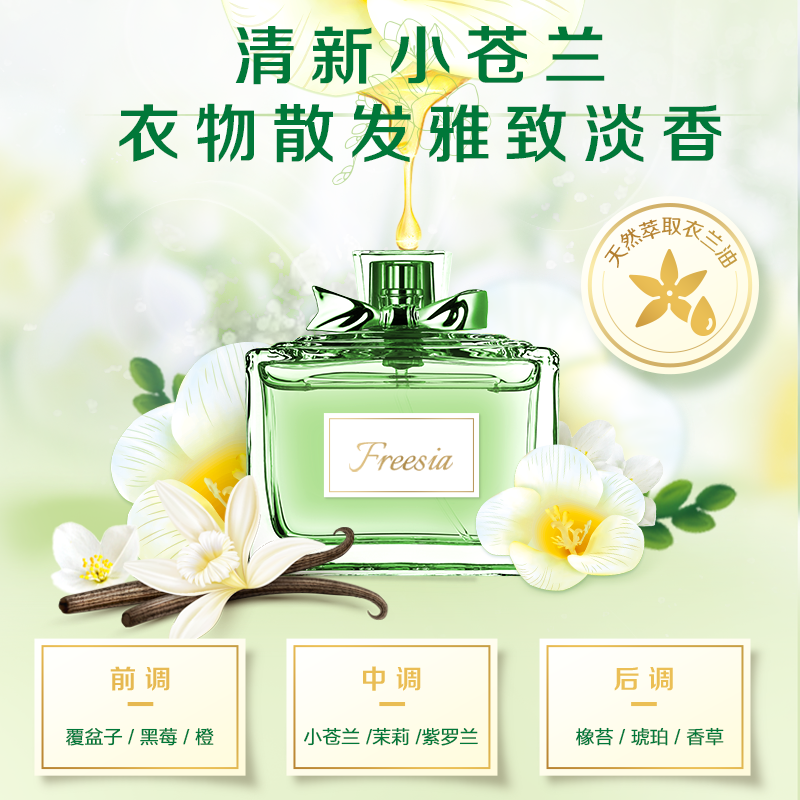 立白柔顺香氛洗衣液2kg瓶装持久留香酵素洁净衣物更柔顺高清大图