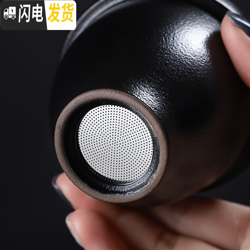 三维工匠旅行茶具套装便携式小包快客杯一壶二三四两杯单人泡茶壶功夫茶杯 T51-02D依猫一壶四杯高清大图