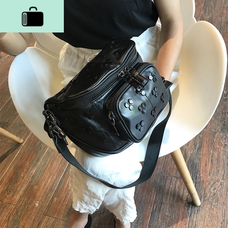 欧洲站真皮斜挎包2020春夏上新时尚潮女网红腰包羊皮多功能胸包女NEWLAKE高清大图