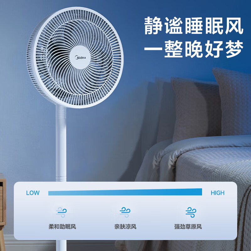 美的(Midea) SAF30AC 落地扇 家用七叶立式落地扇宿舍卧室轻音节能摇头桌面小风扇大风力高清大图