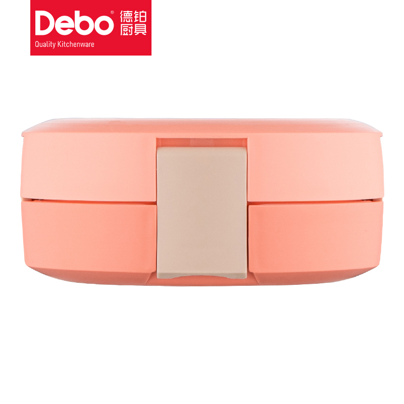 德铂(Debo) 304不锈钢饭盒便当盒 保利诺便当盒双层(饭盒)0.75L DEP-754!