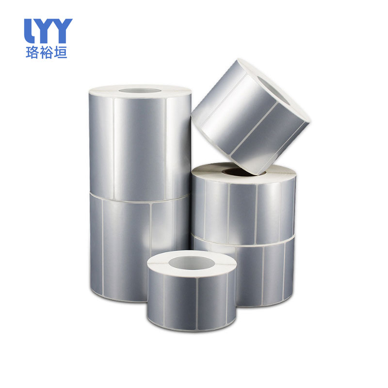 珞裕垣 轮胎胶亚银pet标签纸 30*50mm*1000张 卷高清大图