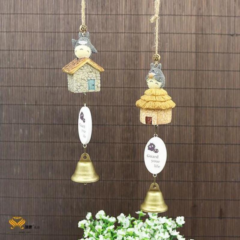 836-2A木屋风铃 可爱萌物龙猫小房子风铃宫崎骏动漫创意挂饰树脂工艺品生日礼物