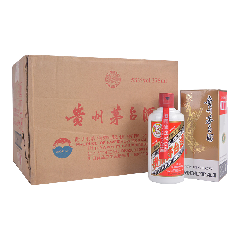 贵州茅台酒53度飞天375ml*12瓶整箱装【价格图片品牌报价】-苏宁易购