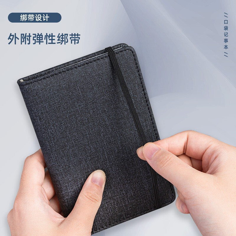 得力(deli) 22235笔记本A7/96张便携口袋本笔记本子 迷你学生小本子记事本 灰色 2本装高清大图