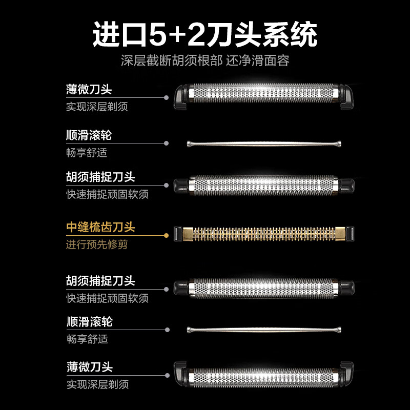 松下掌IN光环剃须刀ES-CM50-K掌IN光环电动剃须刀往复式进口五刀头高清大图