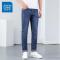 真维斯夏季新款男裤透气薄款简约牛仔裤浅色轻奢男装休闲长裤子男