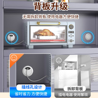 鑫环境 厨房多功能置物架带柜门橱柜微波炉碗碟收纳架家用防尘书柜落地上翻门储物柜