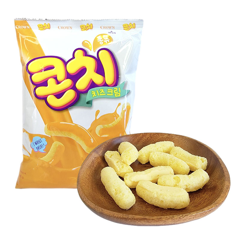 韩国CROWN克丽安膨化条袋装66g芝士味巧克力味休闲零食品午后点心 克丽安膨化条 芝士味66g*1袋
