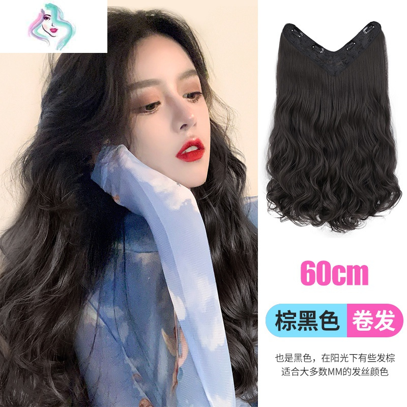 女长发一片式浪假发贴片隐形无痕接发片u型长卷发假发