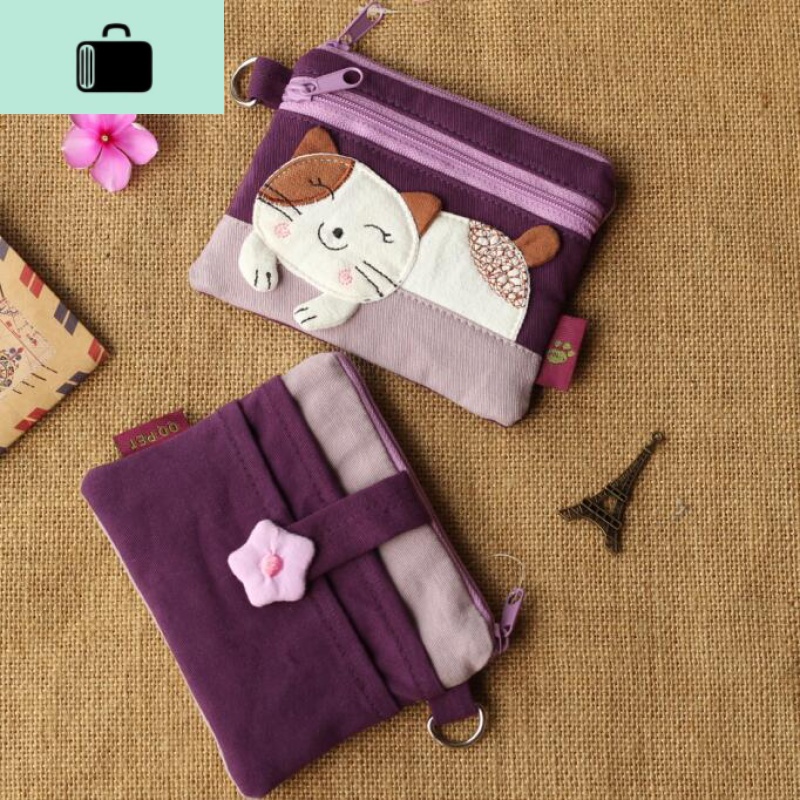 布艺女生卡通可爱小包杂物零钱包韩版迷你硬币收纳袋钥匙包多拉链NEW LAKE高清大图