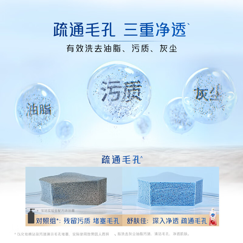 舒肤佳沐浴露焕肤红石榴排浊啫喱沐浴乳540+30ml天然清香氨基酸沐浴液高清大图