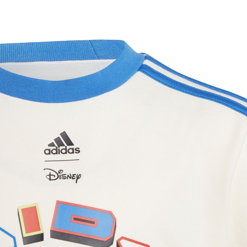 adidas童装侧条纹卡通动漫印花运动短袖t恤男童粉白空军蓝iq4800