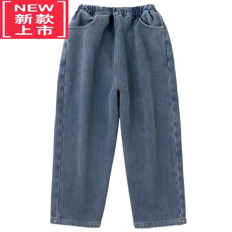 可莉允童装22冬季新品黑科技奥利绒聚热保暖锥形裤亲子款休闲牛仔裤保暖裤图片