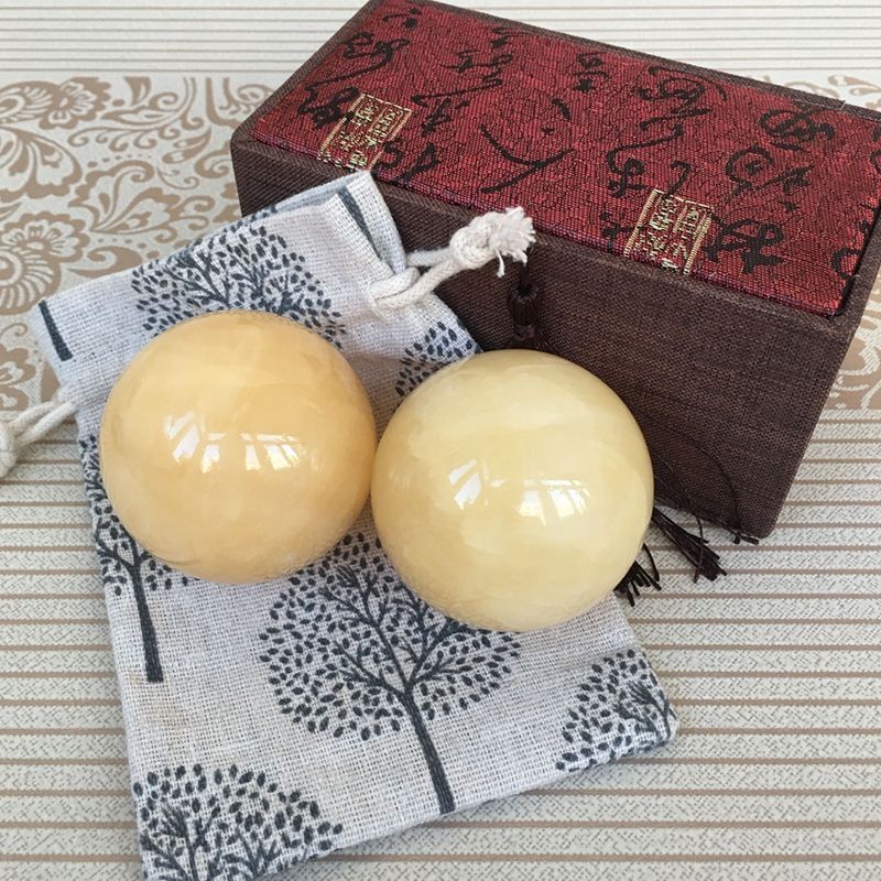 天然玉石健身球手球手握手盘把件实心按摩手转保健球送爸妈老年人