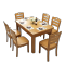 晨磊 餐桌椅组合 榉木色 套