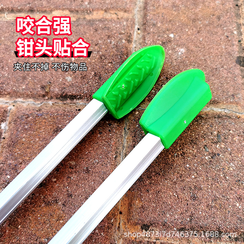 垃圾夹子加长柄卫生拾物器免弯腰野外环卫工人夹子工具户外 90cm铝合金双杆垃圾夹高清大图