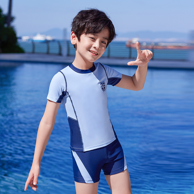 儿童泳衣男童分体中大童宝宝温泉男孩游泳衣2024新款泳裤泳装套装