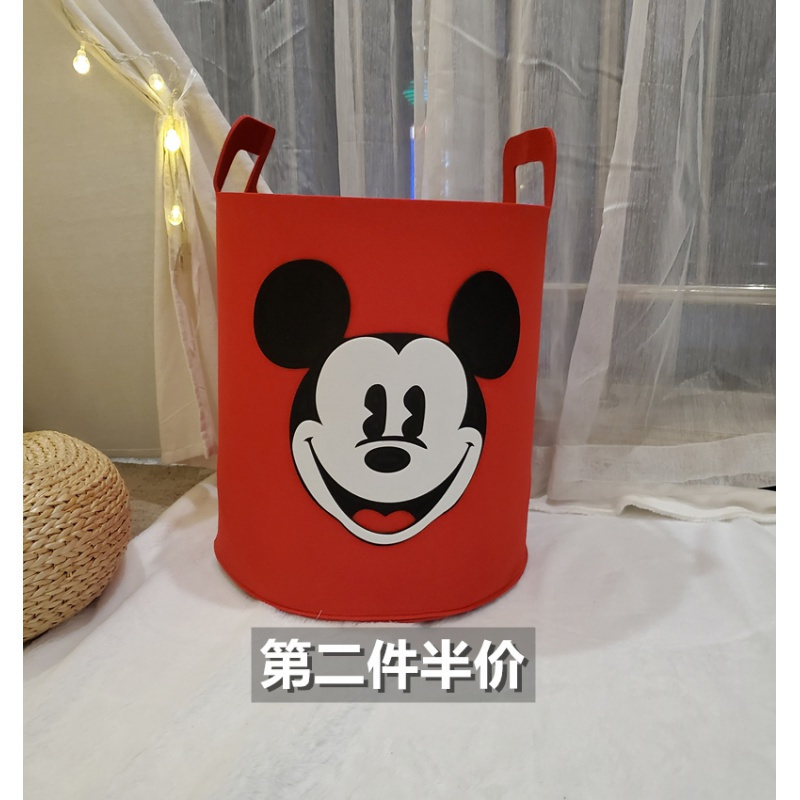 家柏饰(CORATED)布艺脏衣篮篓家用折叠脏衣服收纳筐儿童玩具收纳桶大号 中号·米奇32*40