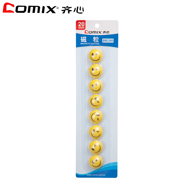 齐心(COMIX) 微笑白板磁扣 BB2385 /磁粒/磁贴/吸铁石20mm 十卡装宁选