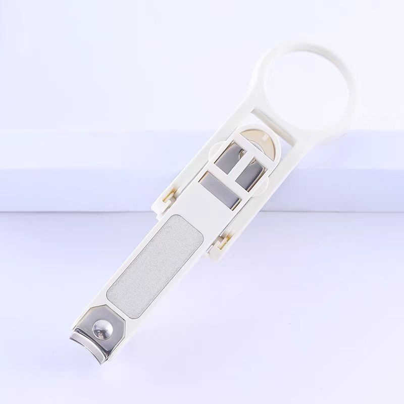 2.5倍防飞溅指甲剪放大镜剪指甲钳多功能 老人专用创意实用儿童7163 放大镜指甲钳(橡塑白色)