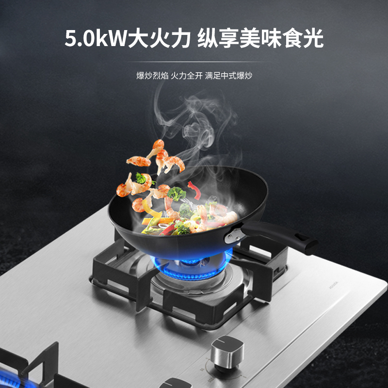 樱花(SAKURA)家用不锈钢燃气灶双灶大尺寸多开孔可安装换装专用天然气煤气灶液化气台嵌两用一级能效 天然气12T AD