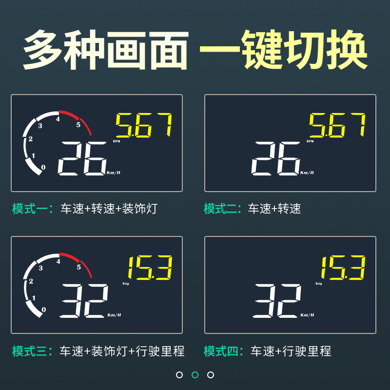 车萝卜(Carrobot)车载HUD抬头显示器 测速GPS汽车时速数字投影仪 W1+OBD版