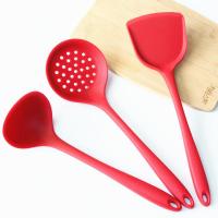 [新年特卖]食品级硅胶铲不粘锅专用锅铲 铲子耐高温炒菜铲子厨具菜铲吉祥鹤 红色 汤勺捞离两件套