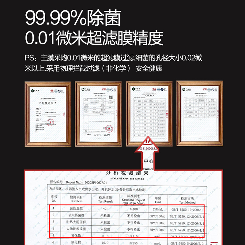 长虹(CHANGHONG)龙头净水器自营台上式厨房净水水龙家用过滤器直饮净水机厨房净化器滤水器CLT-005(1机6芯)
