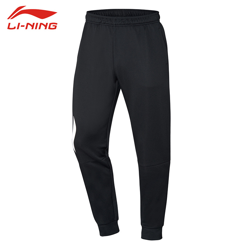 李宁LINING运动裤卫裤休闲健身跑步束脚长裤卫裤 李宁羽毛球服AKLP727-1 标准黑卫裤