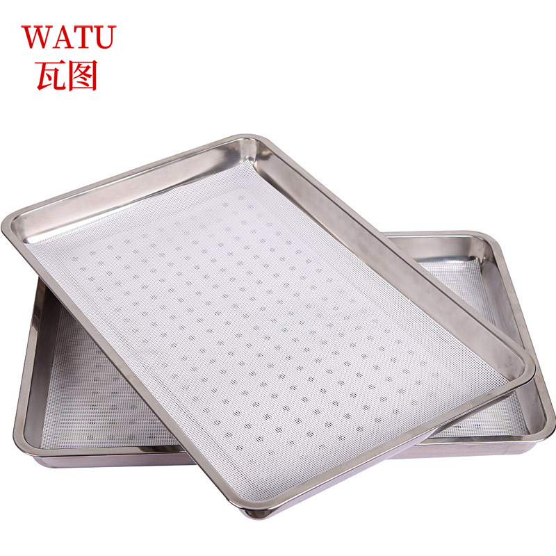 瓦图 WATU厨房小工具方形硅胶垫 36.5*55.5cm 蒸馒头屉布 硅胶蒸笼布 10片装高清大图