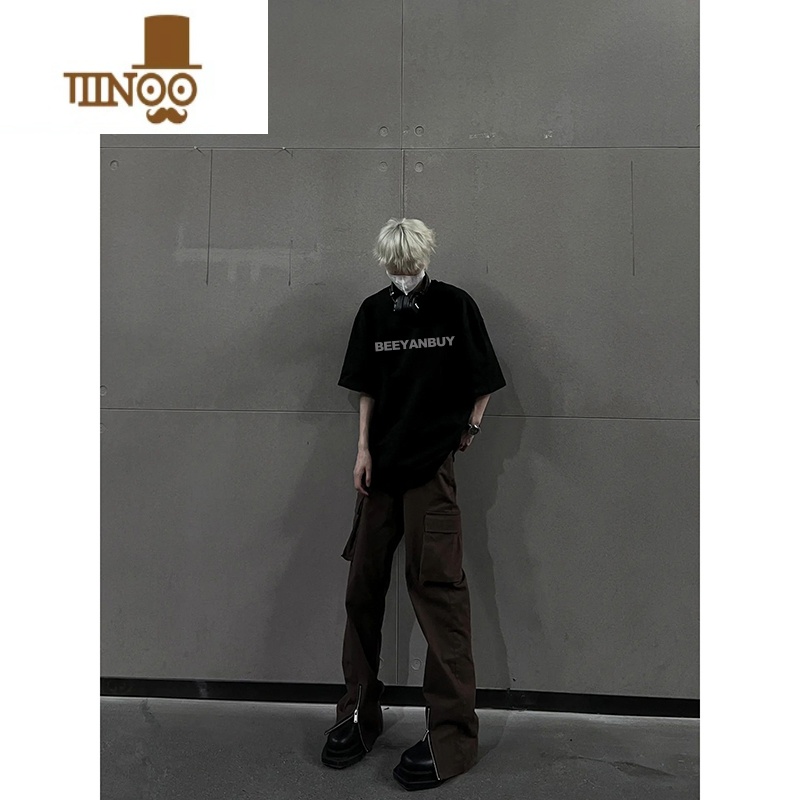 YANXU欧美街头潮牌t恤男生美式穿搭ootd短袖夏季男款复古痞帅炸街上季高清大图