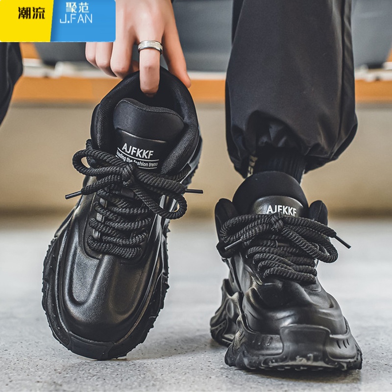 聚范莆田男鞋夏季透气2024新款百搭青少年运动休闲高帮内增高老爹潮鞋高清大图