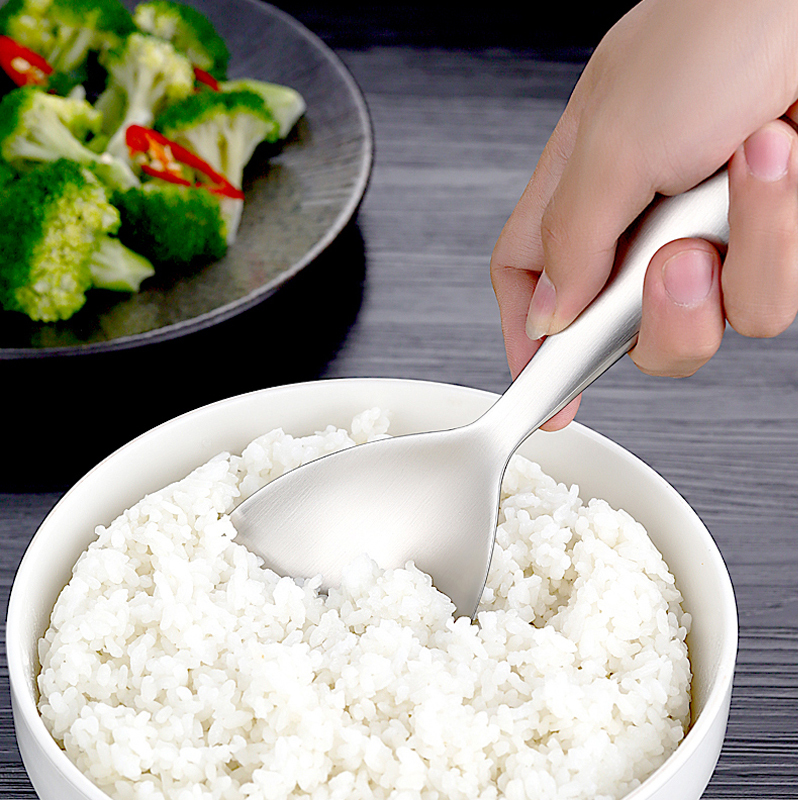 厨房中式不锈钢分餐勺盛饭勺家用创意简约特厚不锈钢201材质