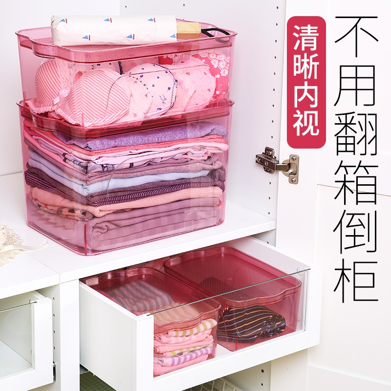 加厚大号塑料整理箱衣服储物箱桌面零食化妆品收纳盒子 三维工匠高清大图