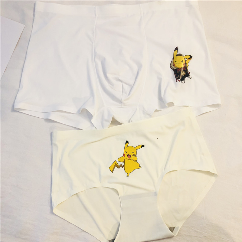 盛世尼曼原创意个性皮卡丘情侣内裤冰丝无痕可爱卡通印花速干学生情侣