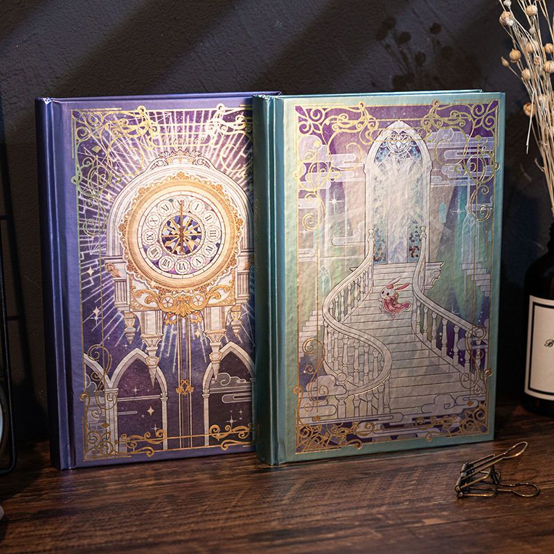 复古欧式魔法城堡全彩手帐本金属感烫金文艺手绘插画笔记日记本子